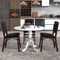 Costway Rustic Dining Table Wooden Dining Table with Round Tabletop & Curved Trestle Legs Natural/Walnut/Black/White/White&Walnut/White&Natural
